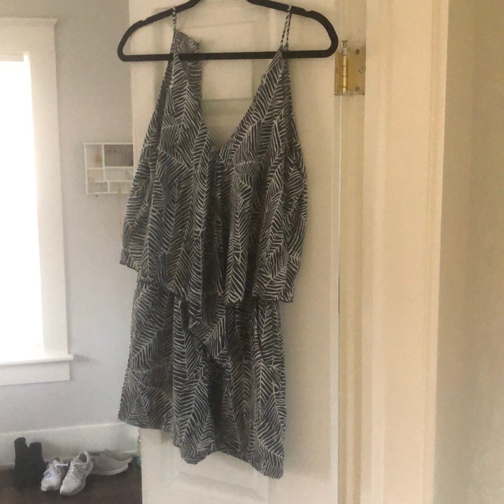 White and dark green romper